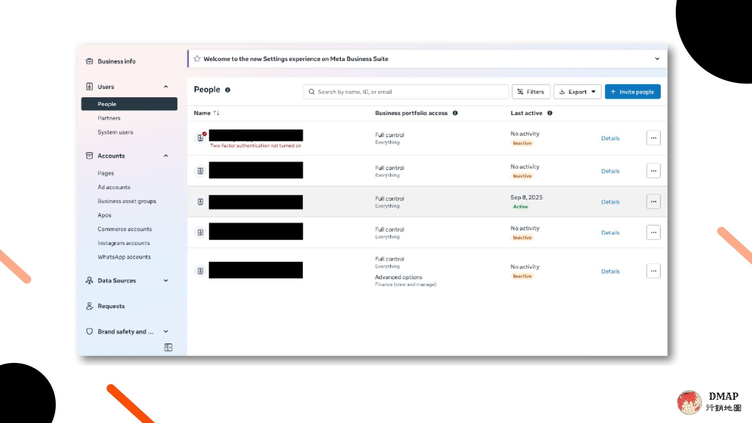 Meta 台灣投放新制｜Meta 廣告雙重驗證：7 天內未完成，將可能無法建立或編輯廣告- 行銷地圖DMAP Meta 台灣投放新制｜Meta 廣告雙重 驗證：7 天內未完成，將可能無法建立或編輯廣告